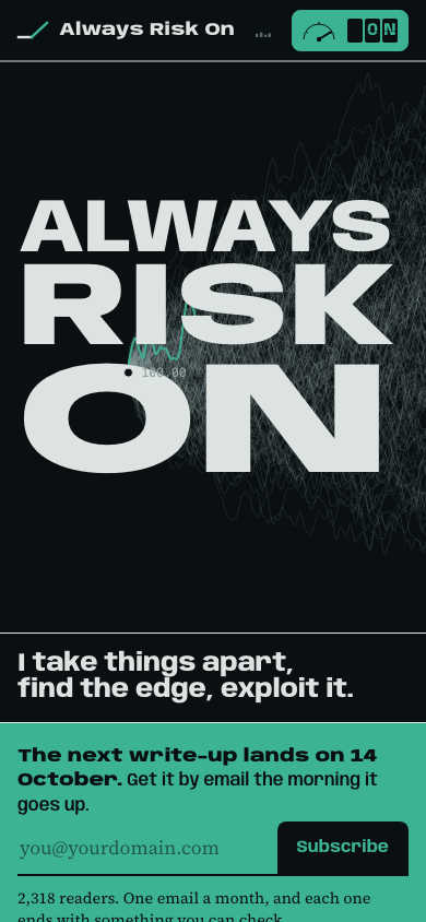 The chosen draft's home page on a phone in risk on, the wordmark over the fan