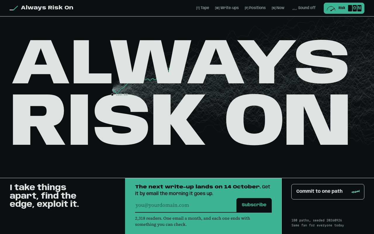 The approved home page draft in risk on